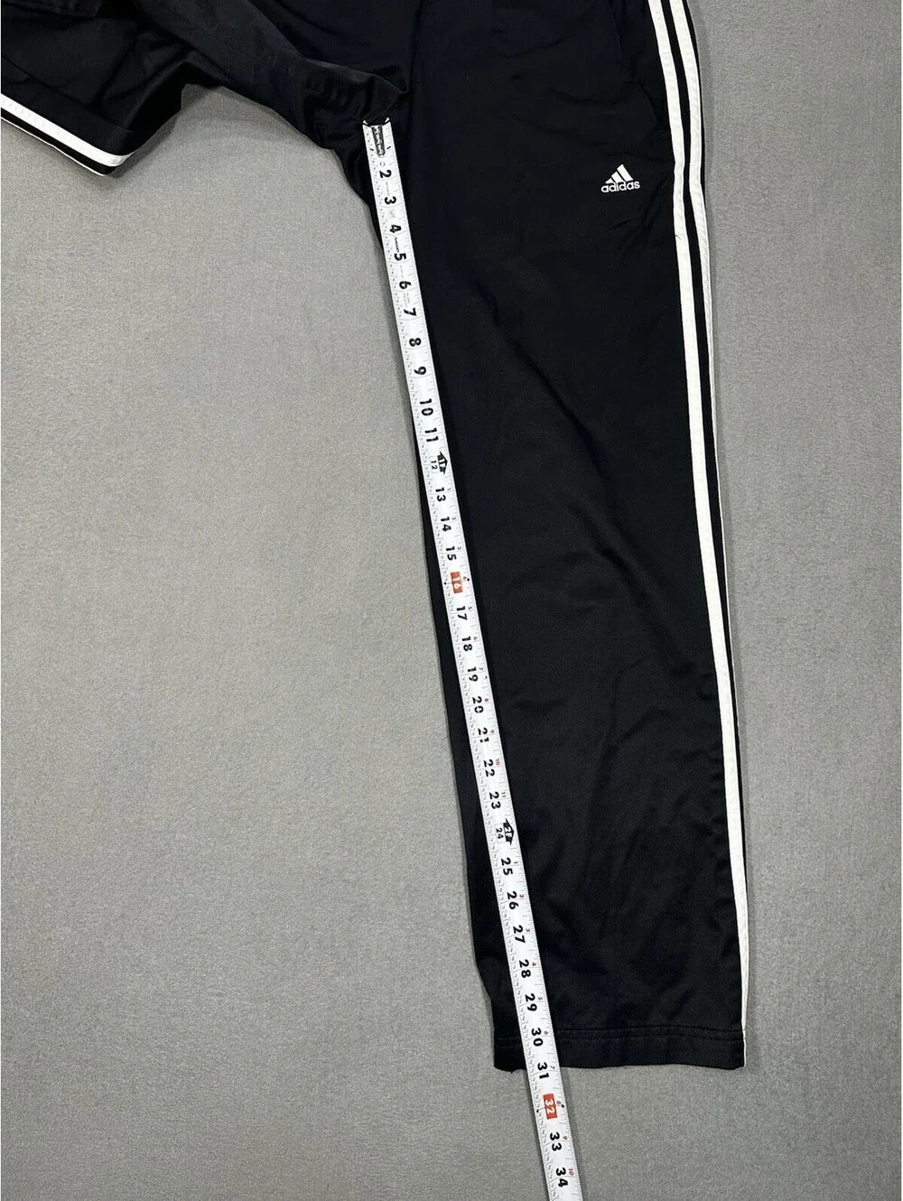 Adidas Black Track Pants 3-Stripe Athletic Joggers Zip Ankle Mens M